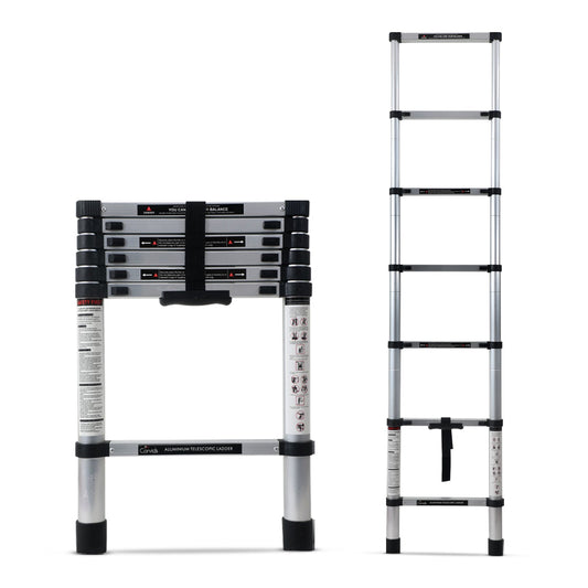 2.0m (6.5 feet) Portable & Compact Aluminium Telescopic Ladder