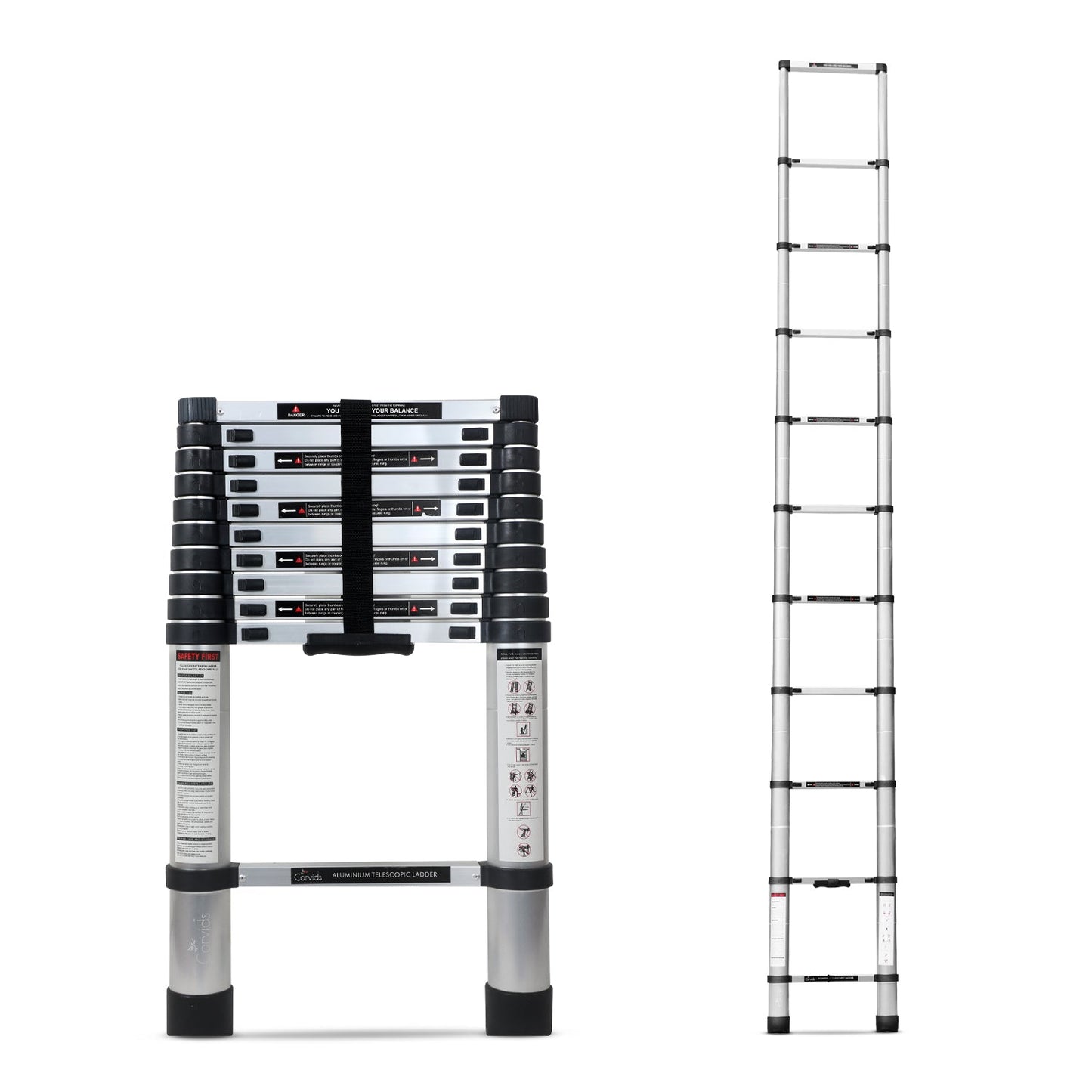 3.2m (10.5 feet) Portable & Compact Aluminum Telescopic Ladder