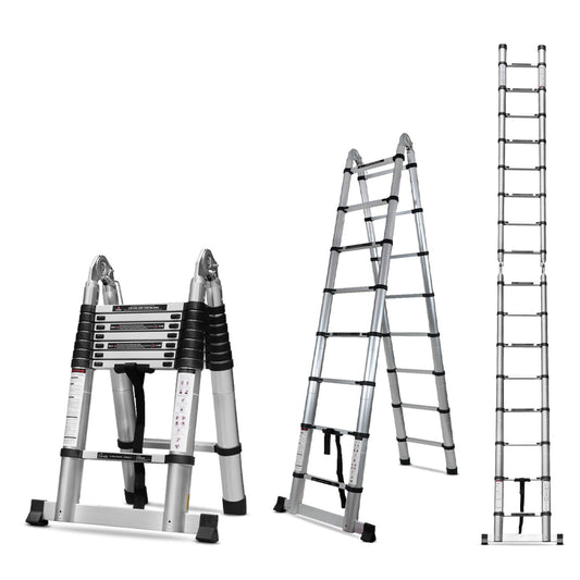 Portable and Compact 22 ft A-Type Aluminium Telescopic Ladder with 16 Steps (6.6 Meter)