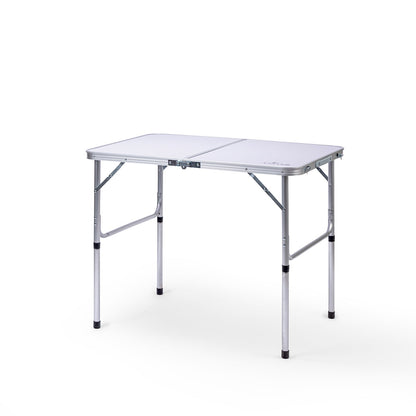 3 Feet Multipurpose Aluminium Folding Camping Table with Round Pipe Legs | Best for Balcony, Garden, Hiking, Picnic, Outdoor & Indoor Use (White)