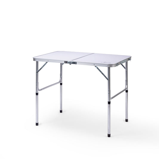 3 Feet Multipurpose Aluminium Folding Camping Table with Round Pipe Legs | Best for Balcony, Garden, Hiking, Picnic, Outdoor & Indoor Use (White)