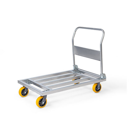 Foldable Platform Cart With Steel Body | 300Kg Load Capacity | 2-Year Warranty | Portable & Compact Industrial Trolly Cart with 360° Rotating Wheels for Home & Warehouse