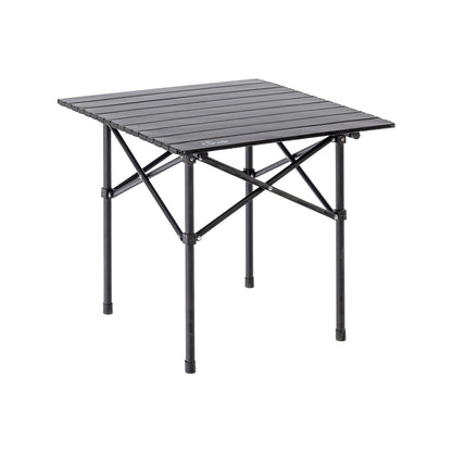 Multipurpose Folding Camping Table with Roll-up Tabletop | Compact & Portable | Best for Hiking, Picnic, Garden, BBQ & Outdoor Use (Black, Medium)