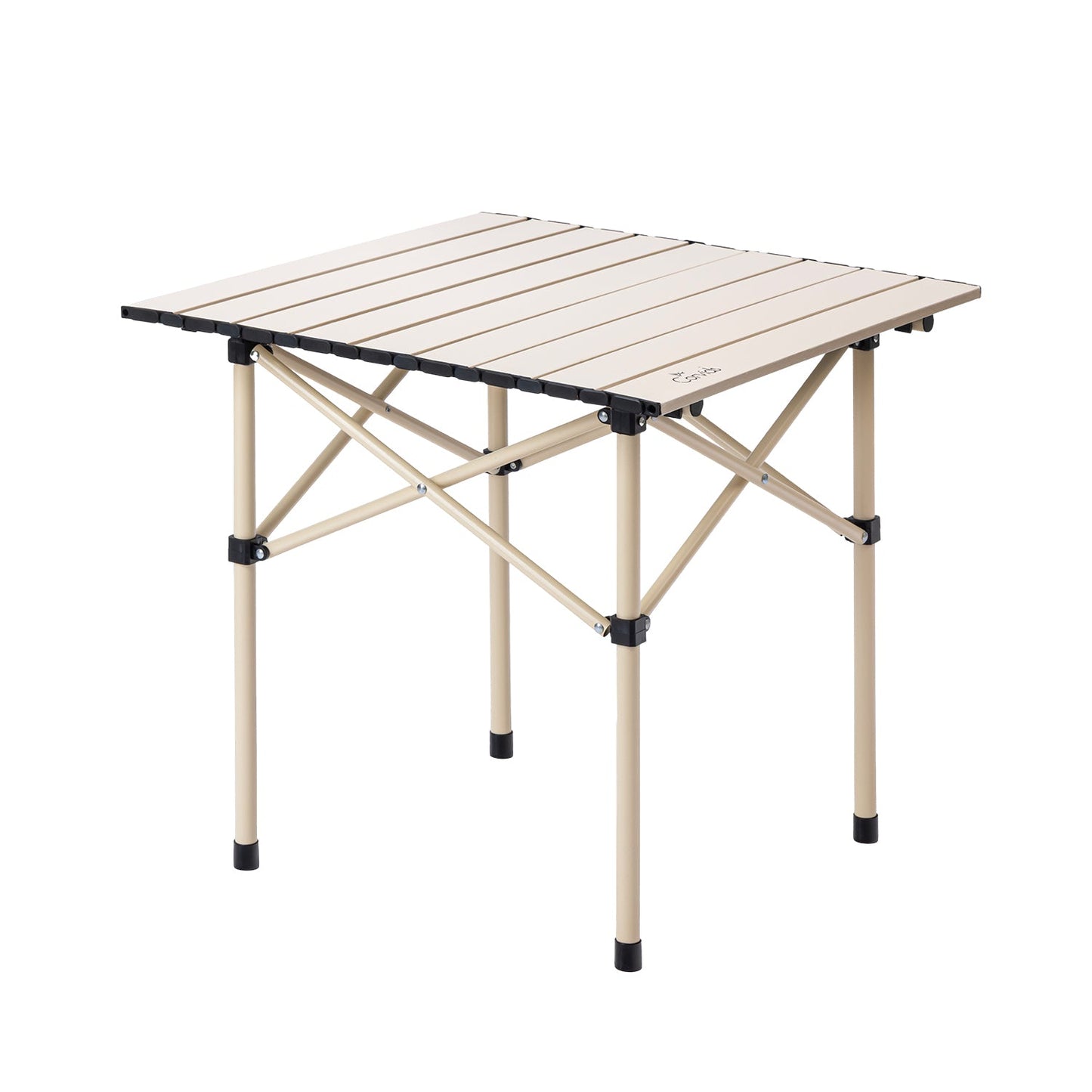 Multipurpose Folding Camping Table with Roll-up Tabletop | Compact & Portable | Best for Hiking, Picnic, Garden, BBQ & Outdoor Use (Khaki, Medium)