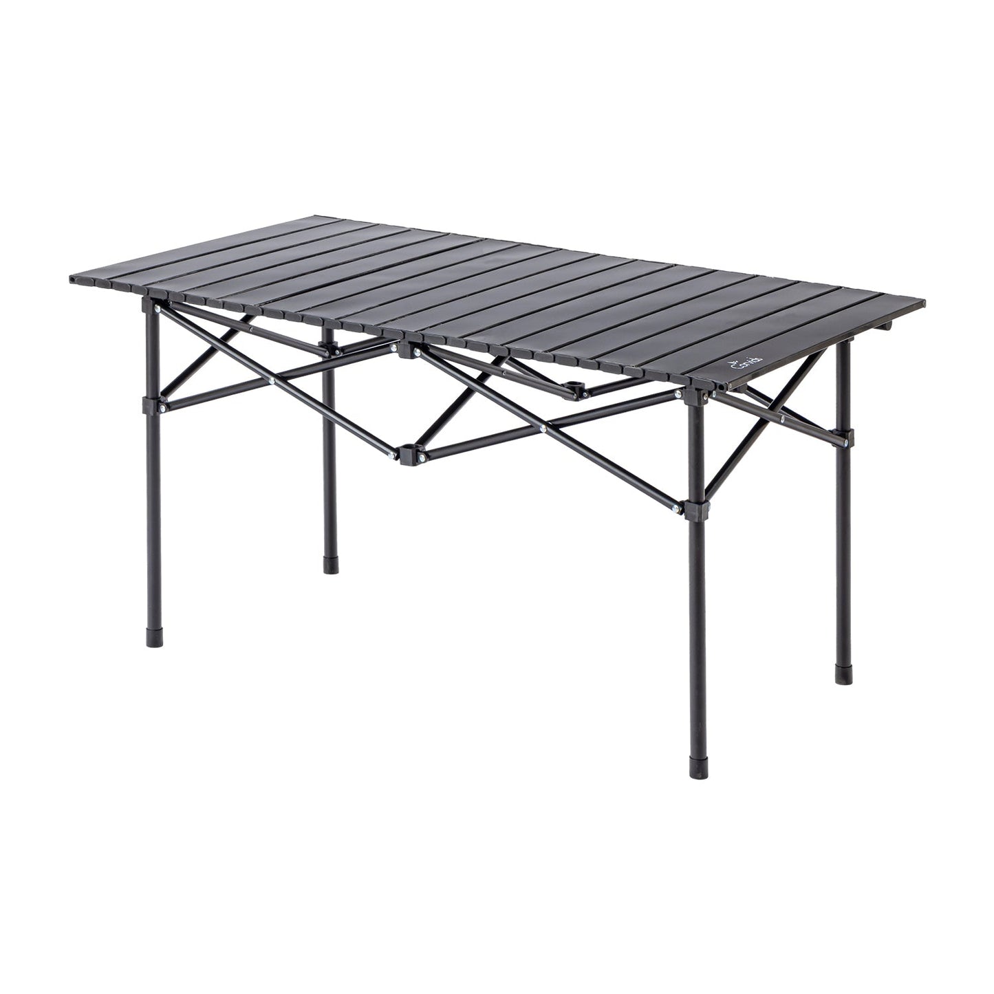 Multipurpose Folding Camping Table with Roll-up Tabletop | Compact & Portable | Best for Hiking, Picnic, Garden, BBQ & Outdoor Use (Black, Large)