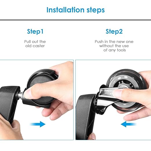 3-Inch PU Rubber Office Chair Wheels – Universal Fit, Set of 5