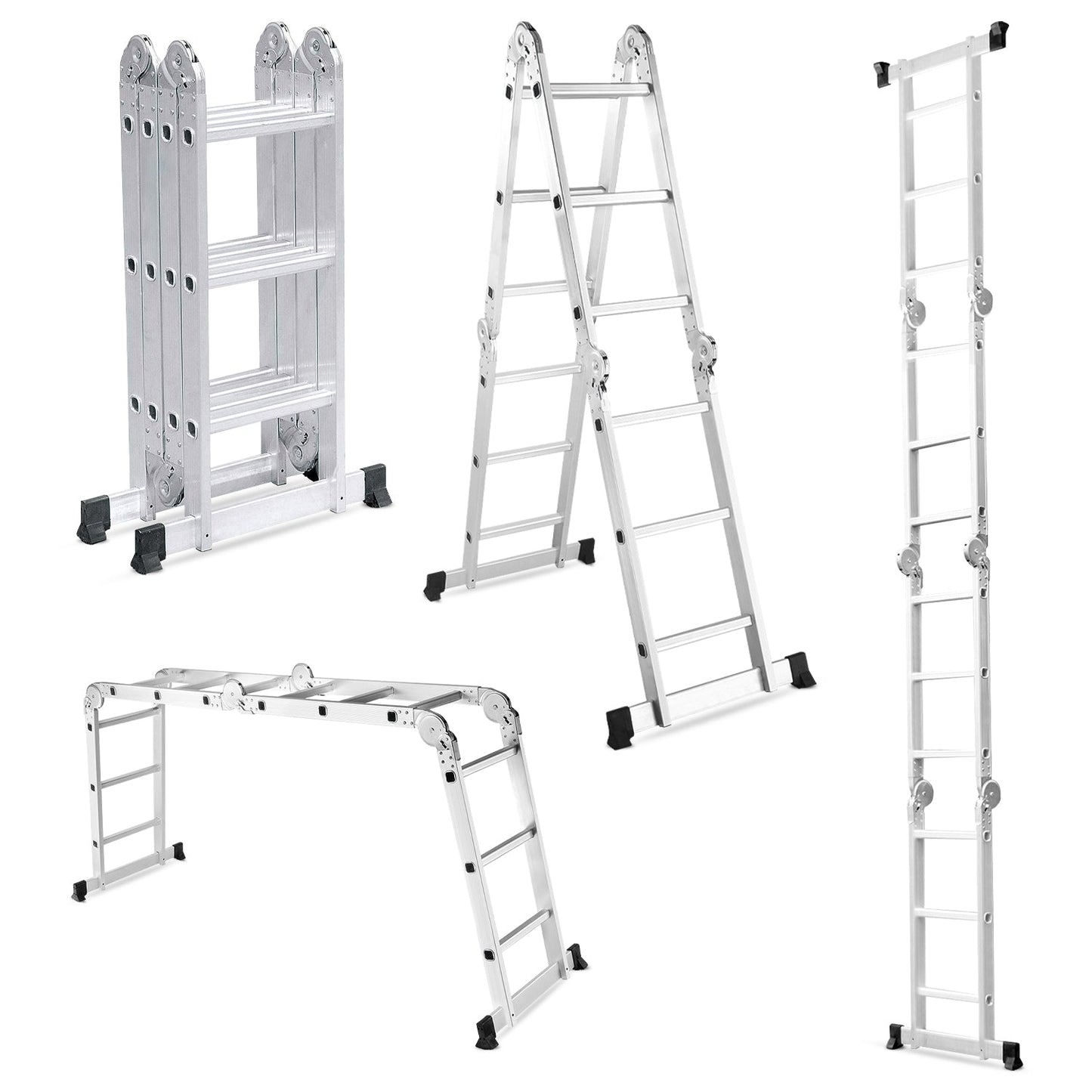 12 ft (12 Steps) Portable & Compact Folding Aluminium Multipurpose Super Step Ladder