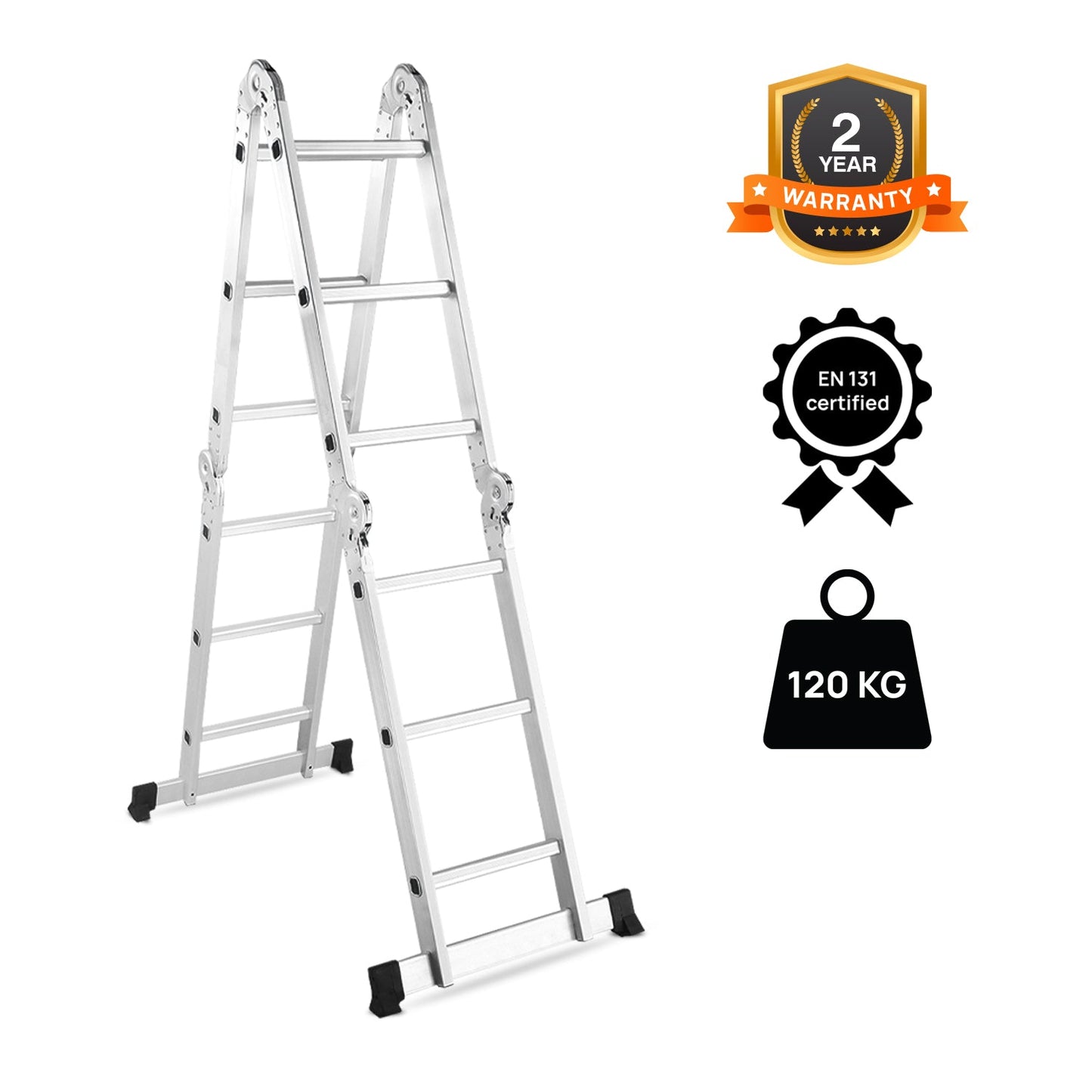 12 ft (12 Steps) Portable & Compact Folding Aluminium Multipurpose Super Step Ladder