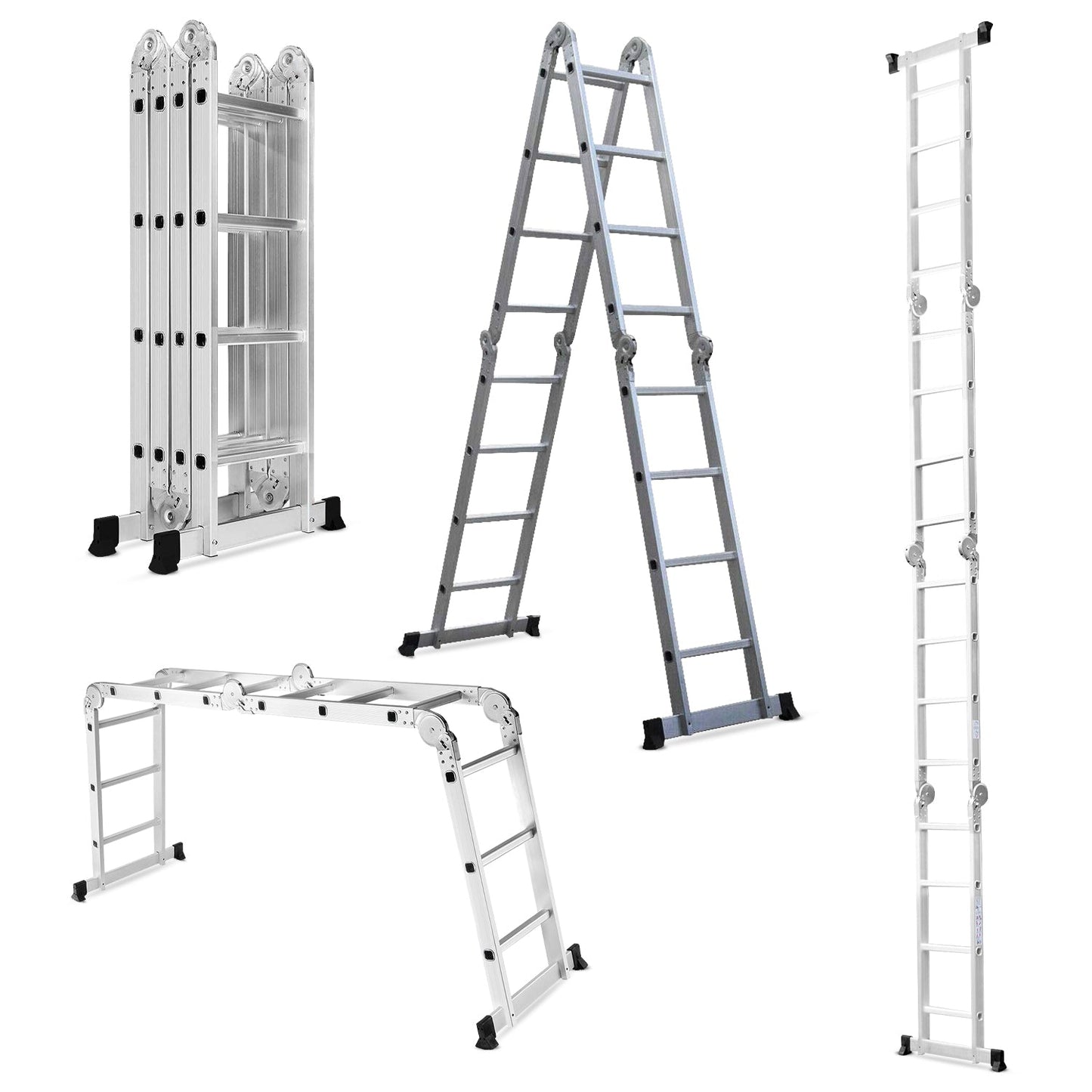 14.5 ft (16 Steps) Portable & Compact Folding Aluminium Multipurpose Super Step Ladder