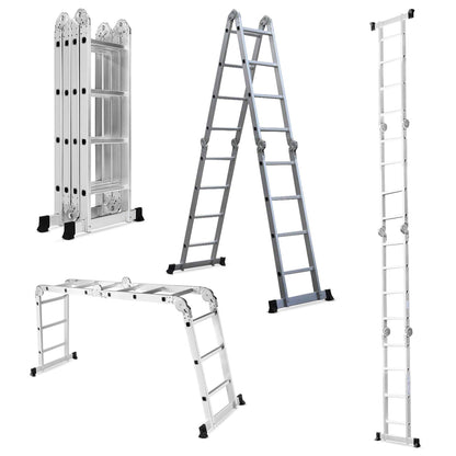 14.5 ft (16 Steps) Portable & Compact Folding Aluminium Multipurpose Super Step Ladder