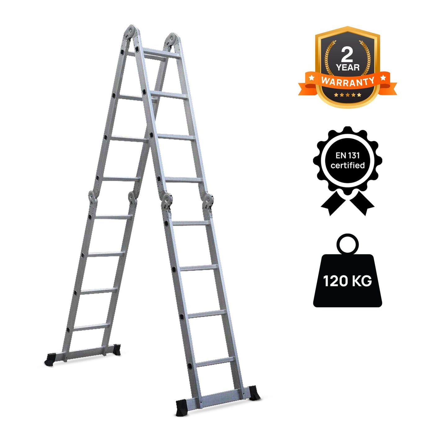 14.5 ft (16 Steps) Portable & Compact Folding Aluminium Multipurpose Super Step Ladder