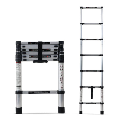 2.0m (6.5 feet) Portable & Compact Aluminium Telescopic Ladder