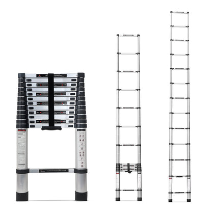 3.8m (12.5 feet) Portable & Compact Aluminium Telescopic Ladder