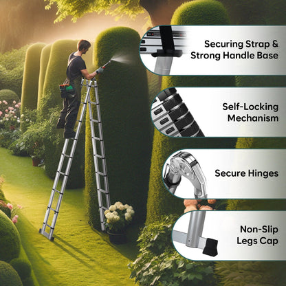 Portable and Compact 14.5 feet A-Type Aluminium Telescopic Ladder