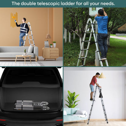 Portable and Compact 14.5 feet A-Type Aluminium Telescopic Ladder