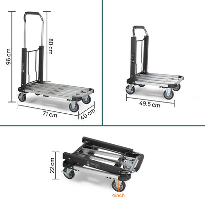 150 Kg Portable Aluminium Extendable Hand Platform Trolley with 2-Year Warranty