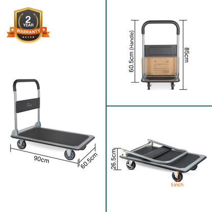 300 Kg Portable Folding Metal Hand Platform Trolley for Material Handling