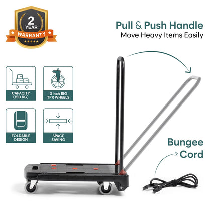 150 Kg Portable & Compact Plastic Platform Trolley