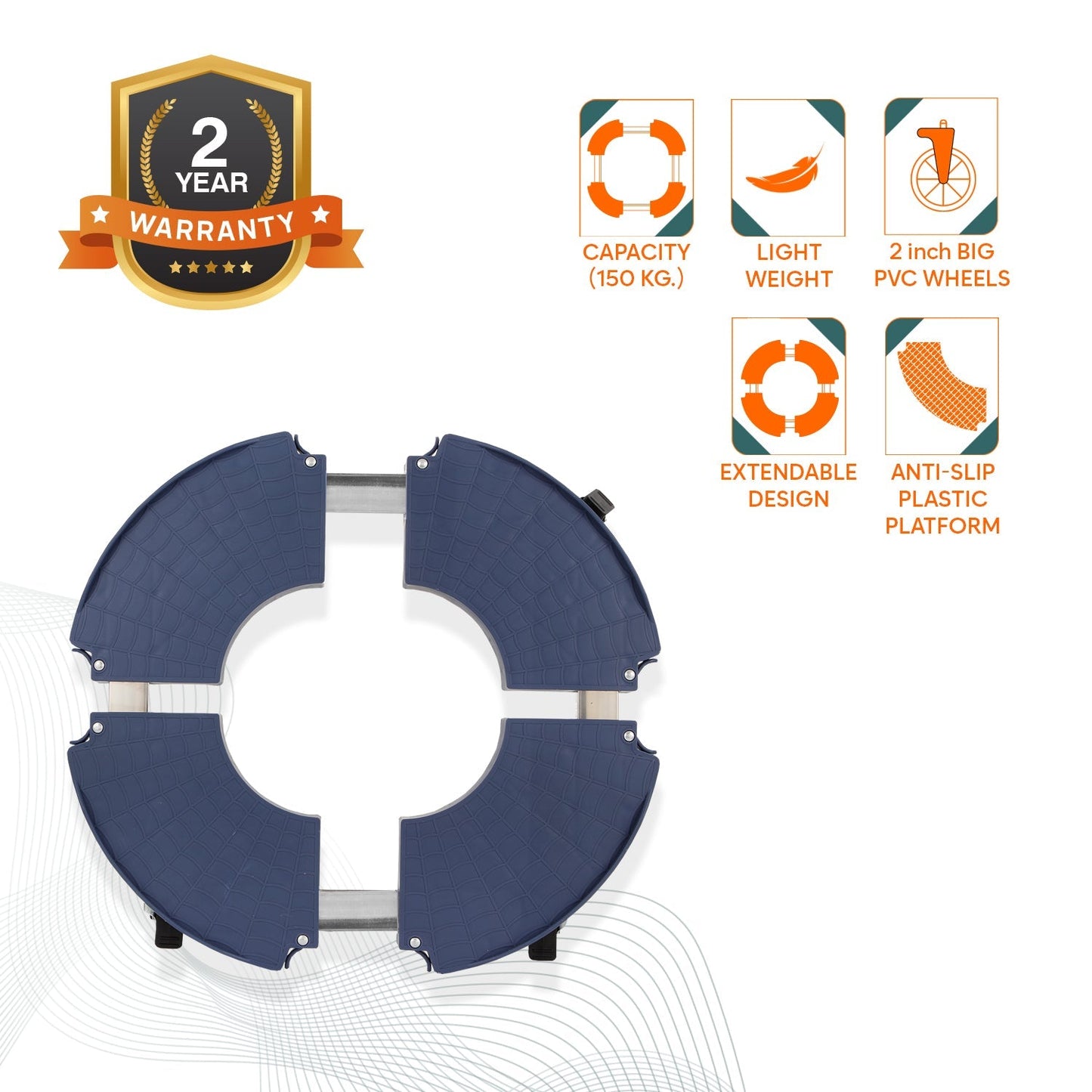 150 KG Heavy Duty Stainless Steel Modern Plant Stand with Adjustable Platform (Grey)