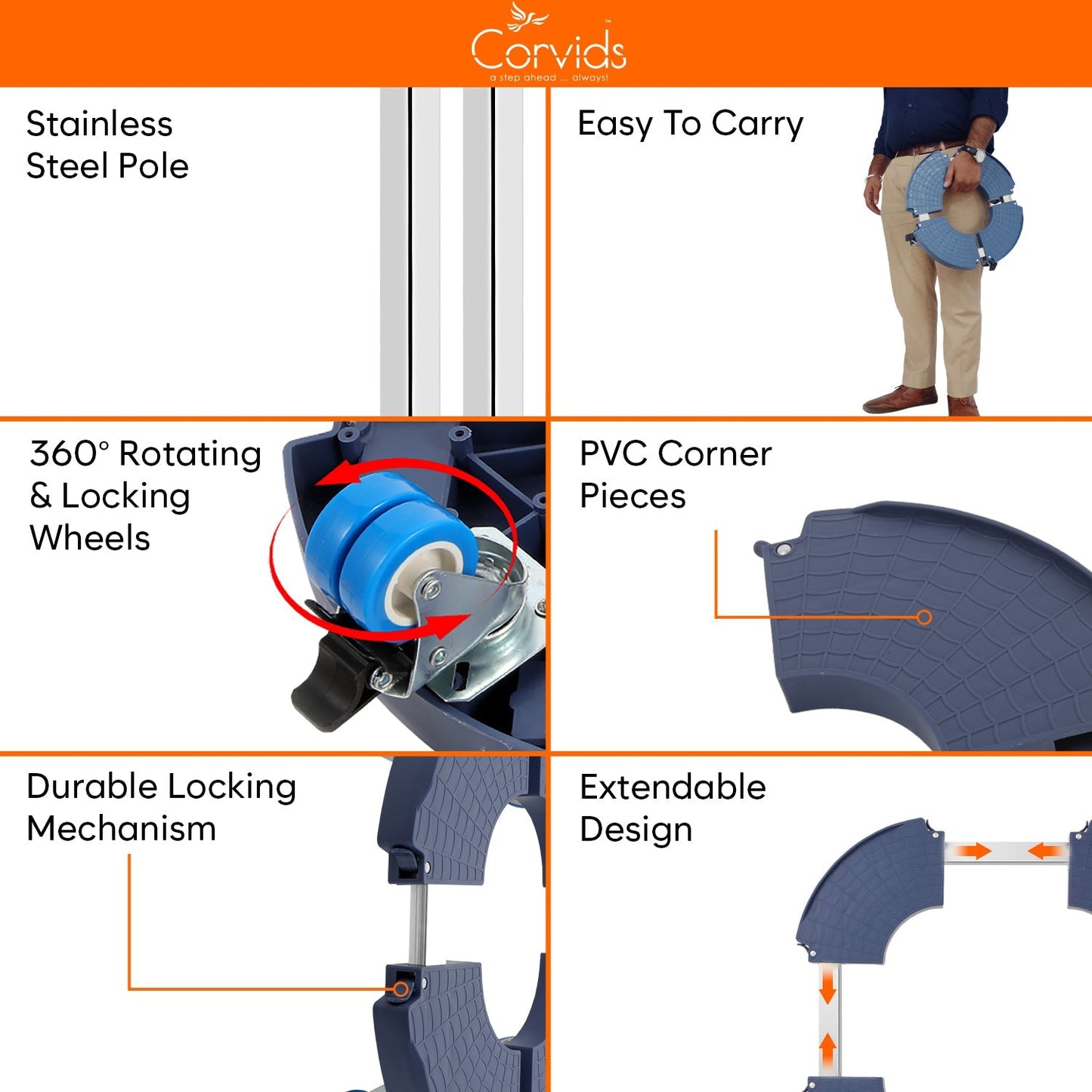 150 KG Heavy Duty Stainless Steel Modern Plant Stand with Adjustable Platform (Grey)