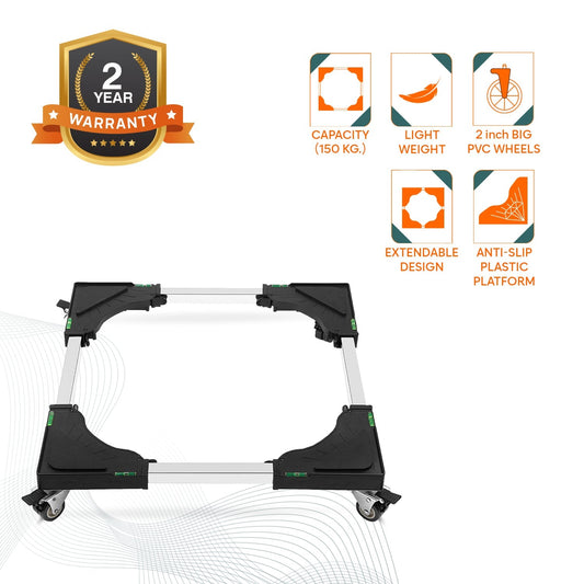 150 KG Heavy Duty Stainless Steel Modern Washer Stand (Black)