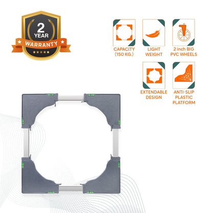 150 KG Heavy Duty Stainless Steel Modern Washer Stand (Grey)