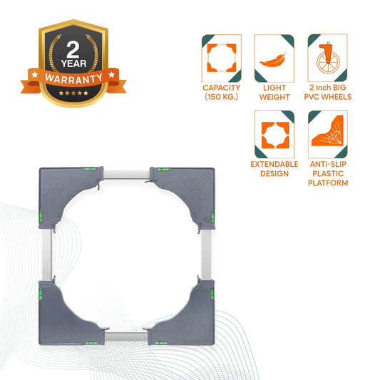 150 KG Heavy Duty Stainless Steel Modern Washer Stand (Grey)