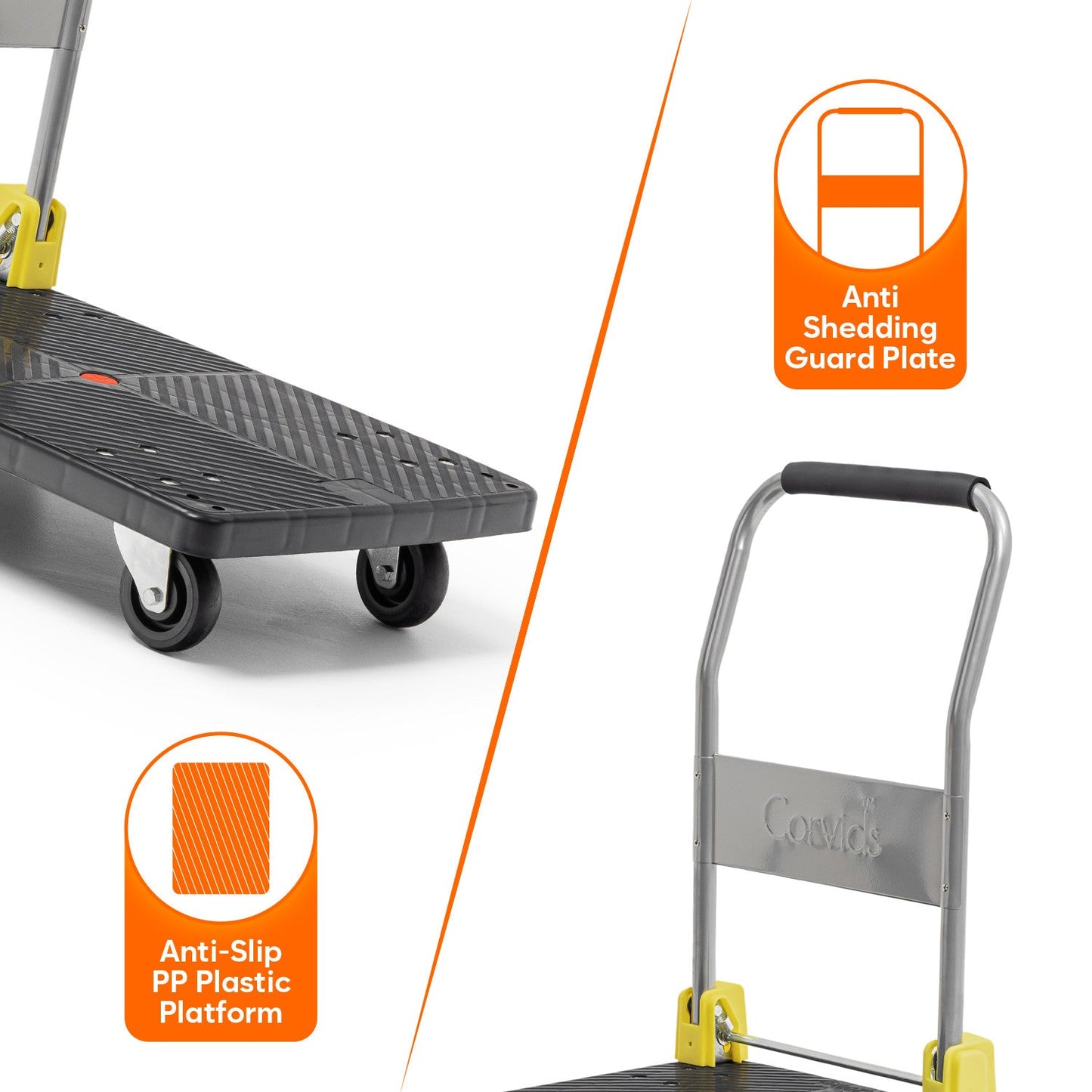 400 Kg Portable Plastic Folding Hand Platform Trolley with 2-Year Warranty