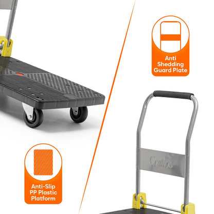 400 Kg Portable Plastic Folding Hand Platform Trolley with 2-Year Warranty