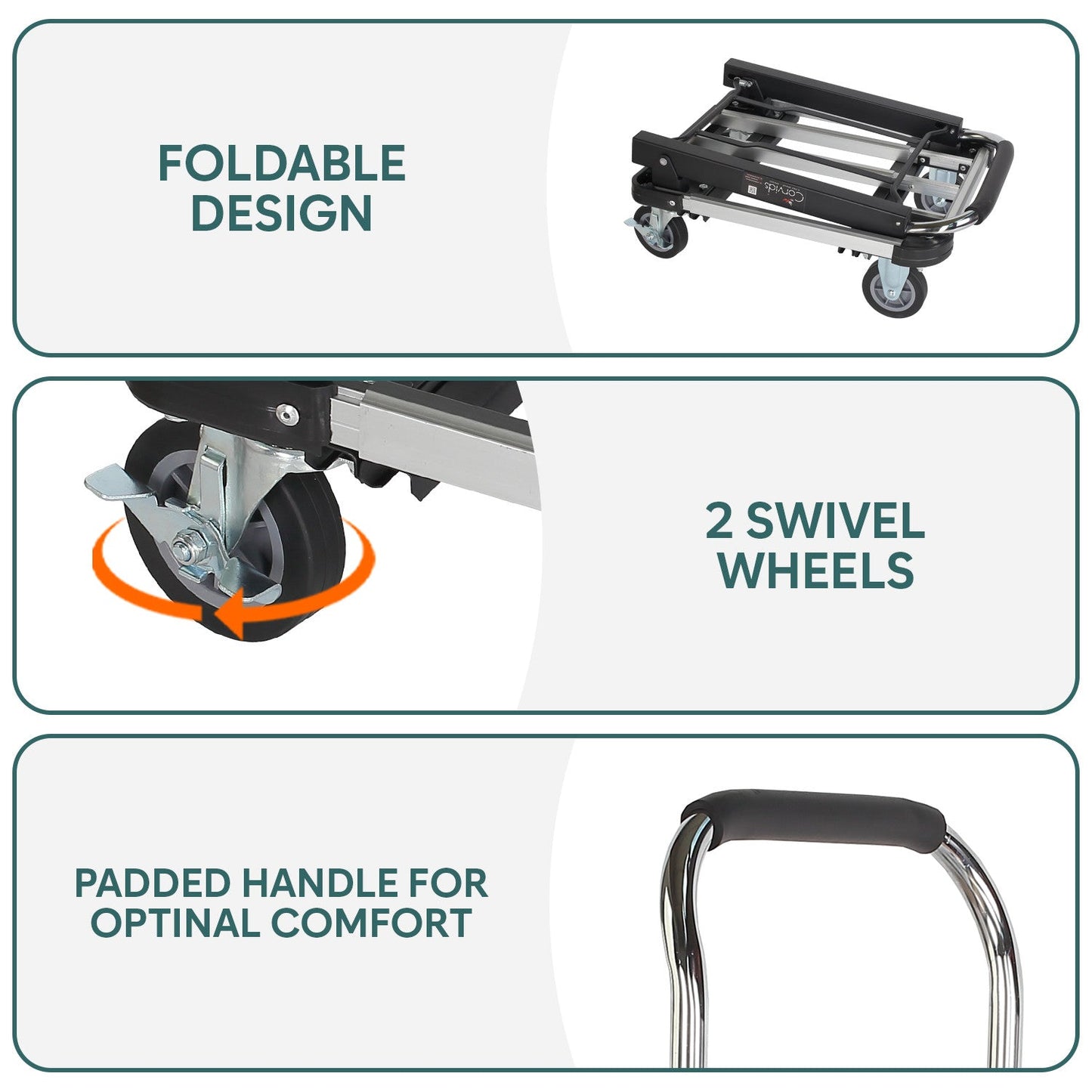 150 Kg Portable Aluminium Extendable Hand Platform Trolley with 2-Year Warranty