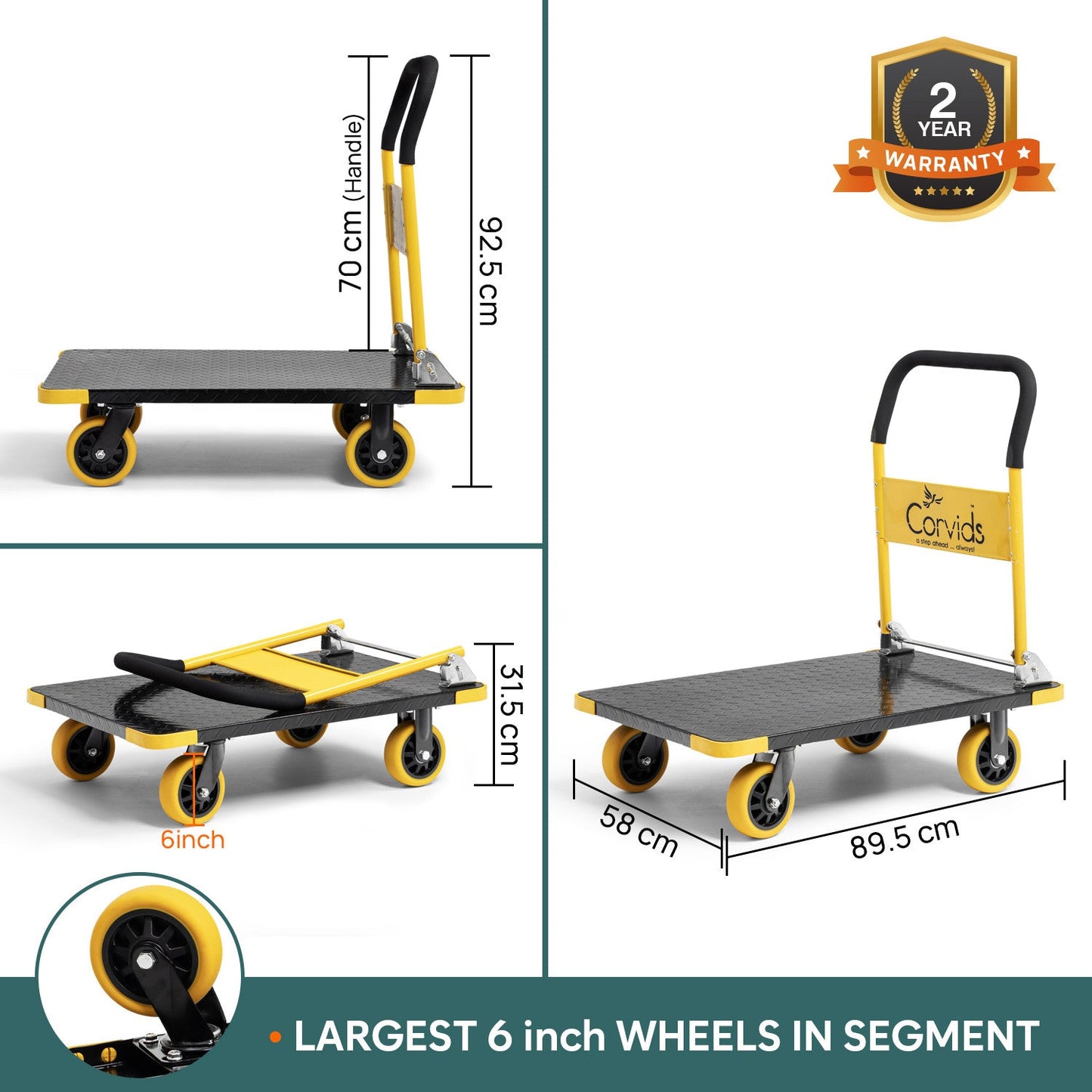 400 Kg Heavy-Duty Folding Metal Hand Platform Trolley/Truck