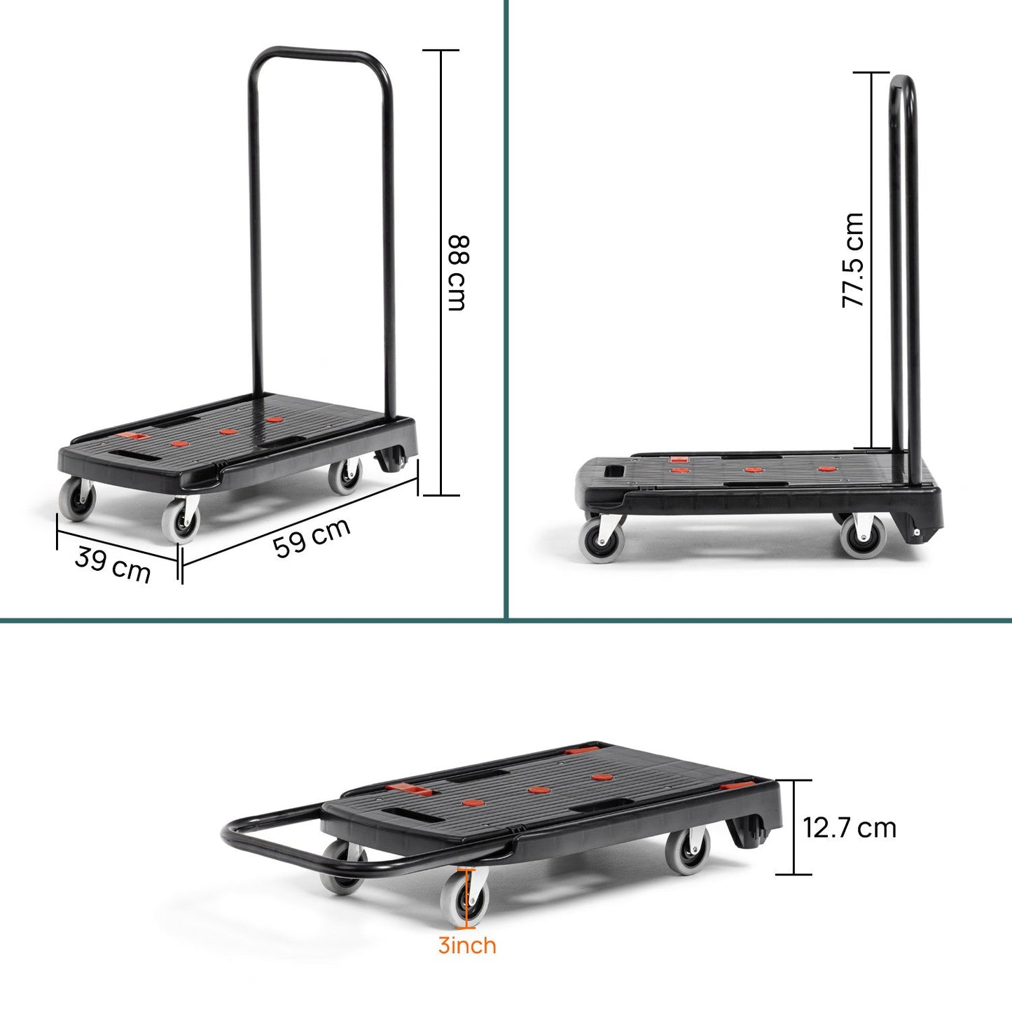 150 Kg Portable & Compact Plastic Platform Trolley