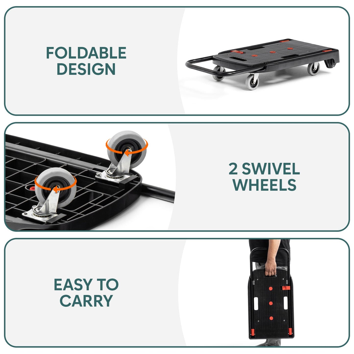 150 Kg Portable & Compact Plastic Platform Trolley