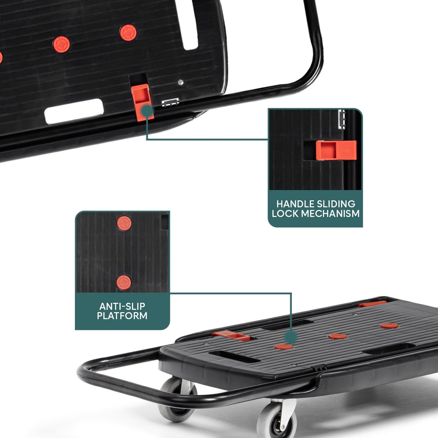 150 Kg Portable & Compact Plastic Platform Trolley