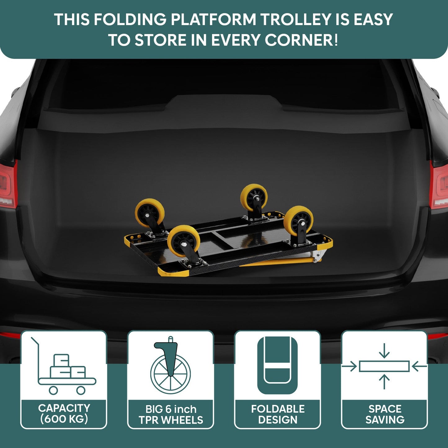 600 Kg Heavy-Duty Folding Metal Hand Platform Trolley/Truck