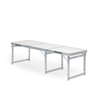 6 Feet Multipurpose Aluminium Folding Camping Table with Carrying Handle (White)