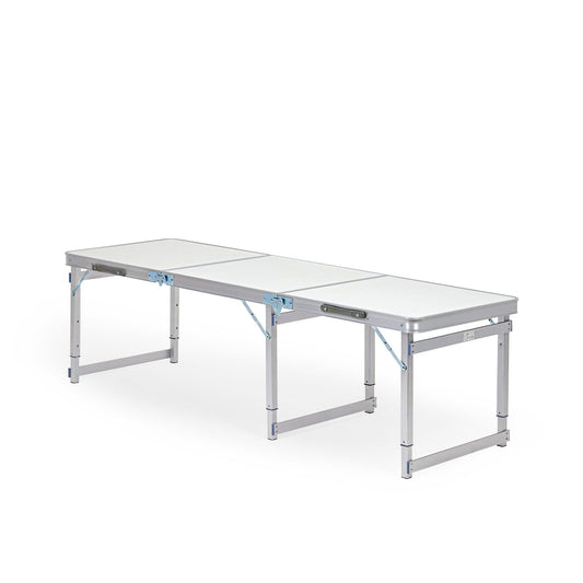 6 Feet Multipurpose Aluminium Folding Camping Table with Carrying Handle (White)