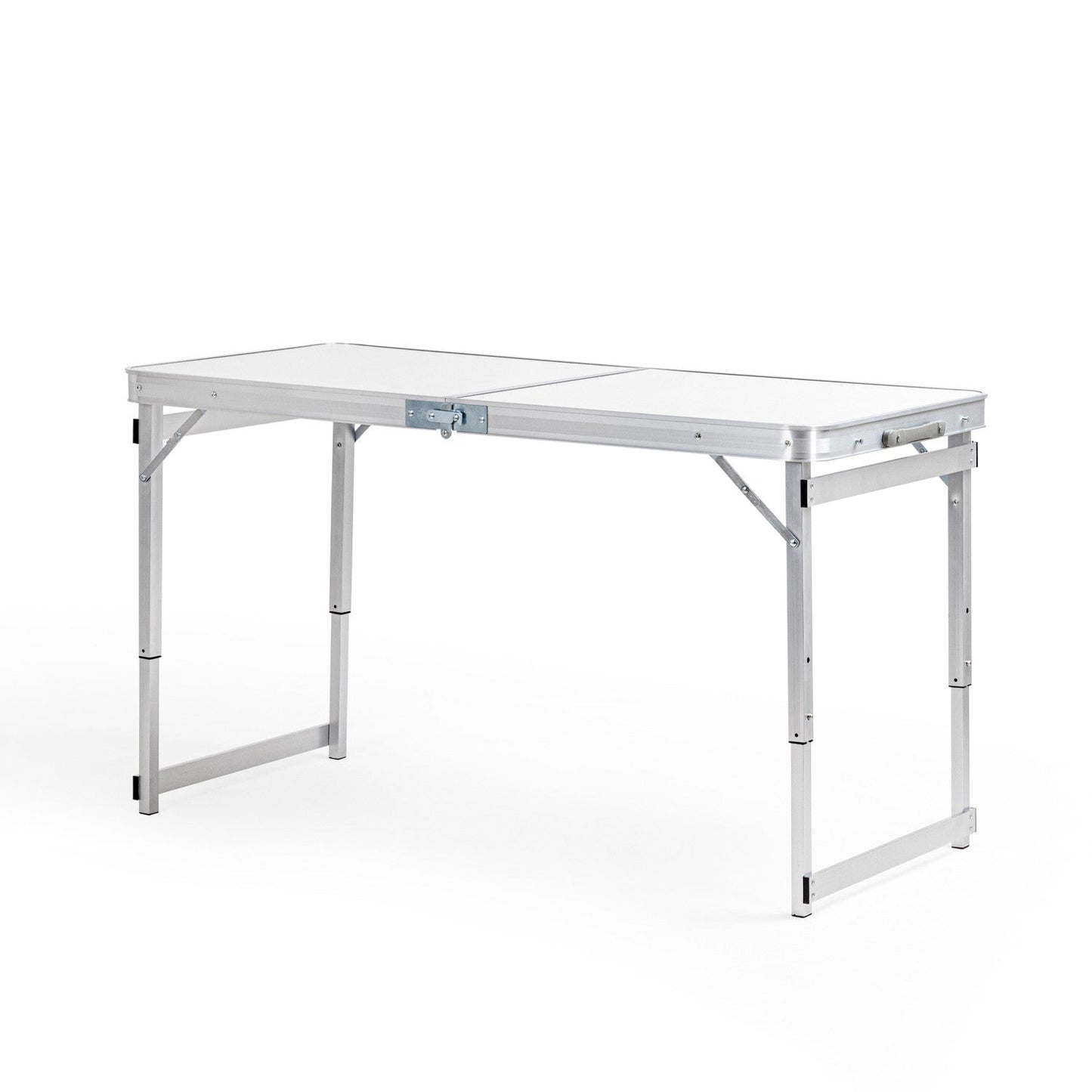 4 Feet Multipurpose Aluminium Folding Camping Table with Carrying Handle (White)