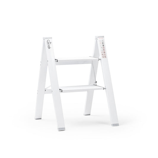 2-Steps Premium Folding Step Stool with 2-Year Warranty (White)