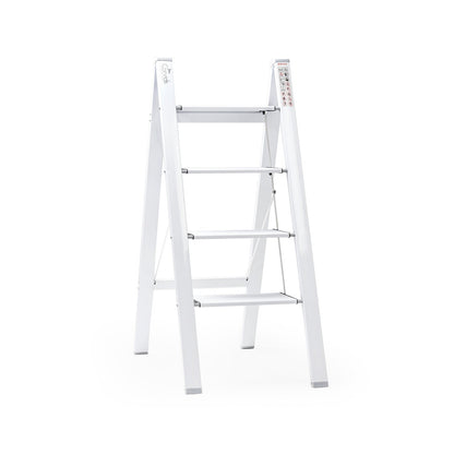4-Steps Premium Folding Step Stool with 2-Year Warranty (White)