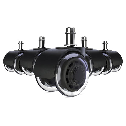 2-Inch Universal Fit Dual Caster Wheels | Rollerblade Type PU Rubber Office Chair Replacement, Safe for All Kinds Floors (Stem Size 11/22 mm) – Set of 5