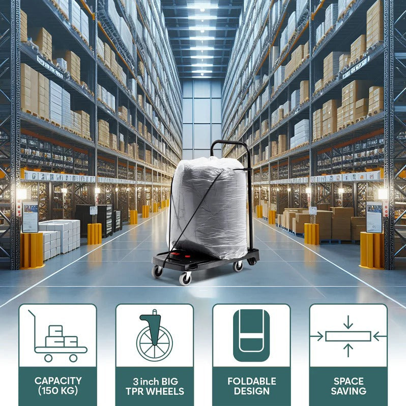 150 Kg Portable & Compact Plastic Platform Trolley